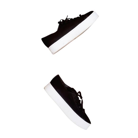 Vince Weber Canvas Platform Sneaker Black Size 9.5 - Picture 1 of 10